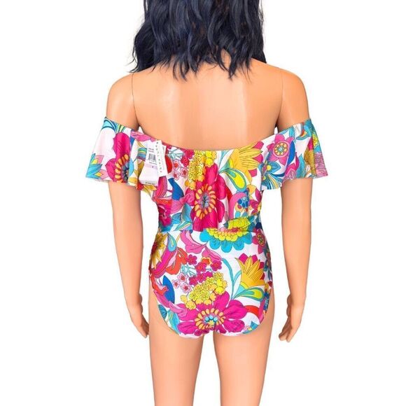 NWT Trina Turk Fontaine Off The Shoulder One Piece Swimsuit - Picture 5 of 9